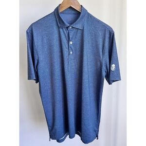 Johnnie-O Polo Shirt Mens M Brentwood Country Club Golf Blue Performance